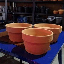 황토빛 낮은기본형(소) 21x13cm 국산토분 분재화분