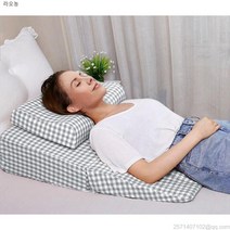 라오농 LAONONG 침대에 누워 있는 노인은 반듯이 누워 있는 등받이가 색깔이 다르다 위편한베개 역류성식도염 베개 웨지필로우 경사 삼각 등받이 쿠션 소화불량 위산역류 신물 어지, 면 80x60x20cm (기본형), 베개 추가x
