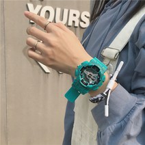 에끌 남녀실리콘시계 스모그 블루 시계 남녀시계 ins 트렌드 심플 디지털 실리콘-14513