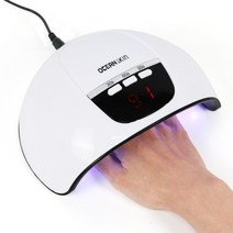 오션스킨 젤네일 램프 54W UV LED 젤램프 적외선 자동센서 18개 램프전구, 화이트 젤램프