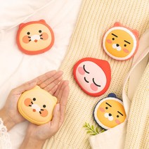 아트박스/더블유아이 카카오프렌즈 얼굴형 손난로 보조배터리5000mAh C타입, 손난로 보조배터리_핑크 후드 춘식이