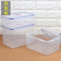냉장고 밀폐 보관용기 2L-4L 냉동보관 냉장고정리 반찬통 새우장 도시락통, 4L