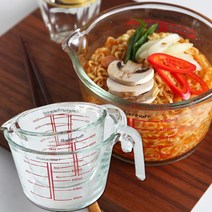 500/1000ml 내열강화유리 계량컵 글라스 비커 이유식 손잡이 라면물컵 눈금컵 베이킹, 1000ml