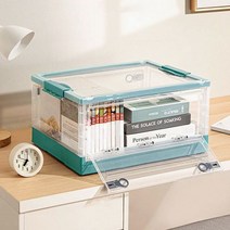 리빙 박스 정리 수납 바퀴달린 오픈도어 폴딩 리빙박스(27L) (화이트+블루) (제스트)_973EA, 본상품선택, 본상품선택