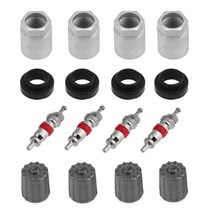 자동차 TPMS 서비스 수리 키트 타이어 압력 센서 너트 밸브 캡 개스킷으로 재건 스타일링 액세서리 4 세트