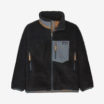 파타고니아키즈 레트로X 후리스 양털 재킷 블랙 뽀글이 플리스 파일 아동용 보온 K Retro-X Jacket