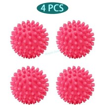 미니건조기 재사용 가능한 세탁 건조기 공 PVC 부드럽게 건조 패브릭 유연제 청소 도구 액세서리, [12] Rose Red 4pcs