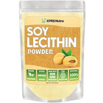 XPRS Nutra Soy 레시틴 과립 GMO 프리 - Lecitina de SOYA 100% 순수 콩 레티신 프리미엄 베이킹에 적합한 식품 등급 지방 유화제 473.2ml 16온, 4온스(1팩), 간장 레시틴 분말