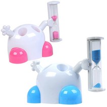 3분 모래시계 칫솔꽂이 4구 칫솔걸이, 블루