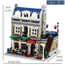 크리 에이 티브 전문가 도시 클래식 Streetscape 뷰 시리즈 파리 레스토랑 조립 세트 모델 빌딩 블록, Paris Restaurant
