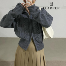 [플래퍼] FLAPPER 하이넥카라케이블니트가디건_FB2WCD014C