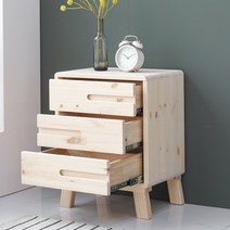 레드파인 원목 벤 서랍협탁 수납장 미니멀 침실 3단 협탁 (내추럴), 단품