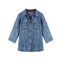 여자 청남방 청난방 코디 롱 진청 연청 크롭 흑청셔츠 흰남방 여성 데님 블라우스 봄