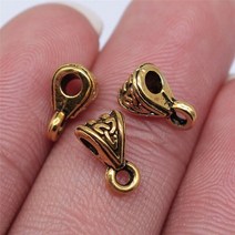 공예 부속 삼각형 걸이형 버클 비즈 커넥터 DIY 쥬얼리 제작 액세서리 20 개, 02 9x5x5mm-Gold