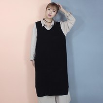 로코드 빅사이즈 롱브이니트조끼원피스(L/XL)