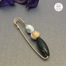 키치쥬얼리 유니크 패션 브로치 옷핀- 그레이