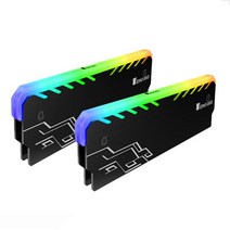 RGB RAM 히트 싱크 DDR 쿨링 스프레더 데스크탑 PC 컴퓨터 게임 오버클럭, 03 Black 2Pcs