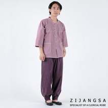 [7562] (남) 30수 라운드 저고리 바지 한벌 생활한복 / 여름 2피스 세트 거사님 남자 남성 한복 개량한복 수련복 법복 절복 승복 템플스테이 지장사