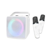 파인큐브 레인보우 LED 블루투스 노래방기계, 화이트
