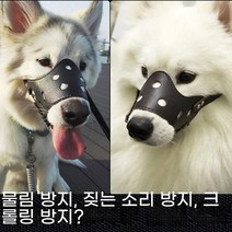 으샤 중형 소형 대형 애완견용 짖음 방지 용품, 검은색, l (권장 50-75근)