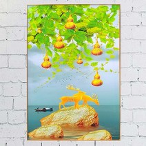 아크릴 조롱박 사슴 풍경 인테리어 거실 디자인 액자