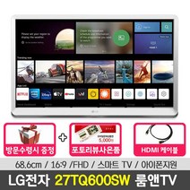 [정품가방 증정이벤트] LG전자 27TQ600SW 룸앤TV 2세대 27인치모니터 TV모니터 유튜브 넷플릭스 웨이브 디즈니플러스 리모콘 아이폰 AIR PLAY 지원, 1. 27TQ600SW