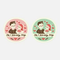 헬로우모리스 러브데이 스티커(5장 낱개로 10개), 단품