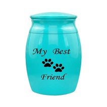 반려동물 장례 오토바이 패턴 urn pink blue cremation urn keepsake mini urn for human pet ashs jar 식 공유 Memorial, 블루-05, 30x40mm