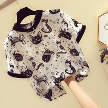 블라우스 상의 여성반팔소매 유럽풍 여신