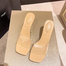 투명 하이힐 슬리퍼 여성 여름 크리스탈 힐