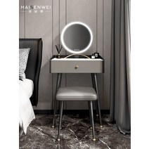 미니화장대 접이식 원목 거울 화장대 이탈리아 미니멀리스트 록 슬래브 드레싱 테이블 침실 현대 작은 아파트 고급스러운 빛 럭셔리 마스터 메이크업 테이블의 높은 수준의 감각, [01] 0.5m 암반 화장대(스툴거울 제외), [01] 조립하기