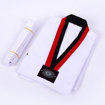 송판 격파 태권도용품 합판 새로운 느슨한 면화 봄과 여름 태권도 의류 면직물 남성과 여성 반팔 긴 소매, 02 black red