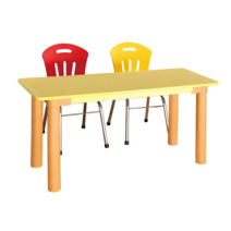 2인용 책상(기본다리)(의자별매)(580mm)(1~3학년) H85-1 입식용 어린이집책상 돌봄교실책상 유치원책상 공부방책상, 노랑(의자별매)(580mm)