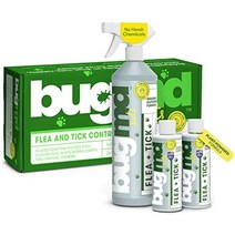 bugmd 벼룩 및 진드기 농축액(3.7온스) - 에센셜 오일로 구동되는 포뮬러 벼룩 진드기 개 고양이 및 기타 모피 동물의 진드기 제어 애완동물 침대 사육장에 스프레이, 스타터 킷