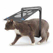 애견용품 올블랙 반려동물 양방향 펫도어, 블랙