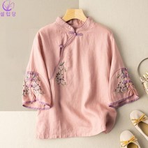 여성 생활한복 면 린넨 셔츠 개량한복 빅사이즈 F00924