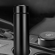 싸다구 냉보온병 물병 사무실 led 온도ml 대용량 자동 500M 보냉 차량용 휴대용, 신광 LED스텐텀블러500M-블랙