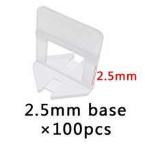 타일 높이조절기 리프트 타일링 설치 도구 손 펜치 플라스틱 웨지 일회용 플라스틱베이스 로케이터 레벨링 시스템, 100Pcs 2.5mm Bases