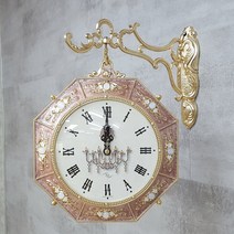 BnH 팔각 인테리어 양면 시계 거실 벽시계 8540GD, 단품
