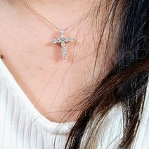랩그로운다이아몬드 십자가 목걸이 귀걸이 14k