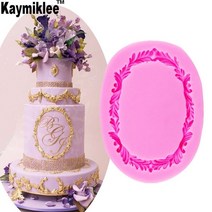 m395 타원형 꽃 화환 실리콘 몰드 퐁당 몰드 케이크 장식 도구 초콜릿 고무 페이스트 몰드 sugarcraft 초콜릿 몰드, 없음
