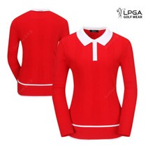 LPGA 골프웨어 여성 컬러배색 카라 니트 티셔츠 L211KT605P