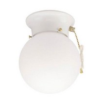 Westinghouse Lighting 66680 원 라이트 플러시 마운트 화이트 풀 체인, 풀 체인이 있는 화이트, 백열등