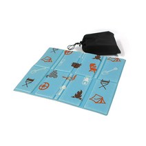 등산방석 휴대용방석 8단접이식 미니방석 (인쇄가능), 캠핑 블루