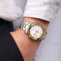 세이코5 오토매틱 화이트앤골드 콤비 손목시계