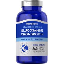 Piping Rock 글루코사민 콘드로이틴 MSM | 360정 강황 플러스 고급 이중 강도 보충제 관절 포뮬러 GMO 프리 글루텐, 1개
