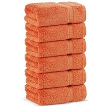 Chakir Turkish Linens 터키산 면 럭셔리 호텔 및 스파용 목욕 타월 핸드 타월 - 6개 세트 네이비 블루, Coral_Set of 8 - Towel Set