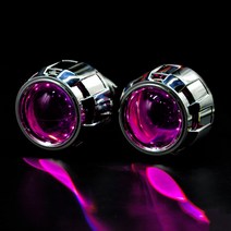 차량셀프도색 자동차보수 2.5 인치 유니버설 Bi 제논 HID 프로젝터 렌즈 실버 슈라우드 악마 눈 H1 LED 전, 05 purple, 05 purple