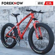 MTB 광폭타이어 팻바이크 이중 쇼바 시마노 바퀴큰자전거 산악용 성인용 자전거 학생용 여성용, 20인치 + 27속cm, 적색(방사륜)