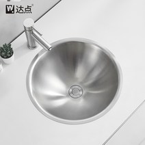 언더볼 세면대 매립형 원형 세면볼 수전 세트 sus304, (J)표준 + 냉온수 수전+호스 2개